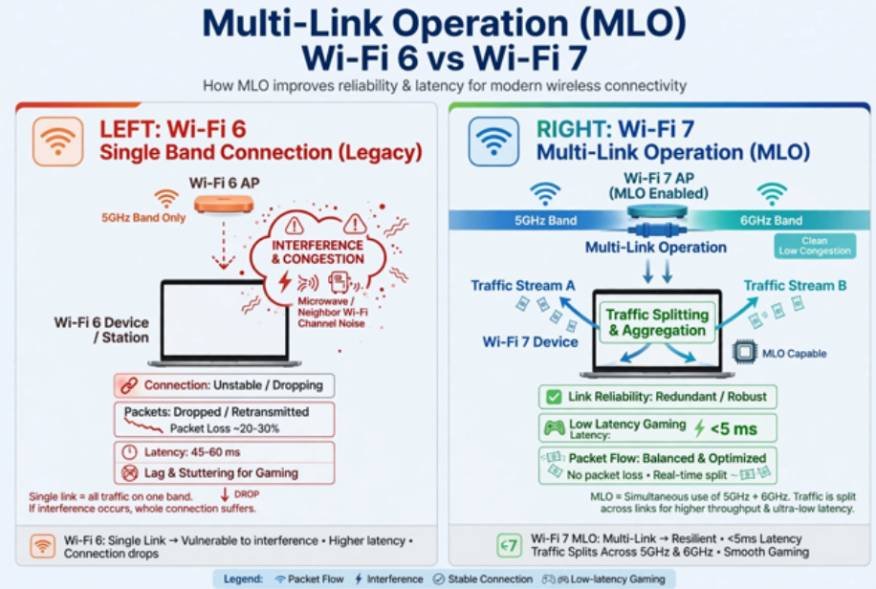Multi-Link Operation (MLO) and Packet Latency
