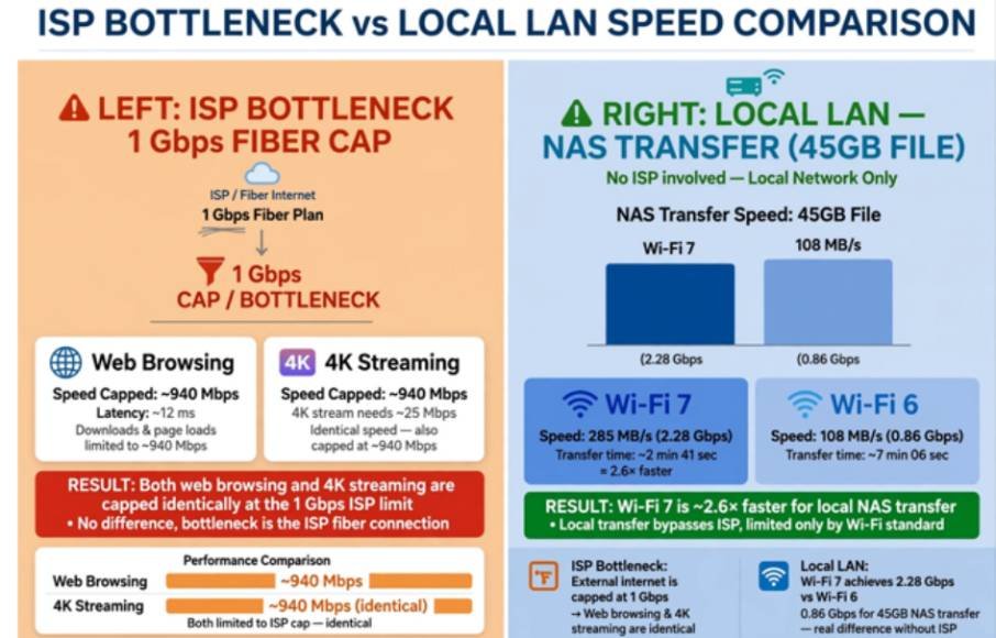 The ISP Bottleneck vs Local LAN Speeds