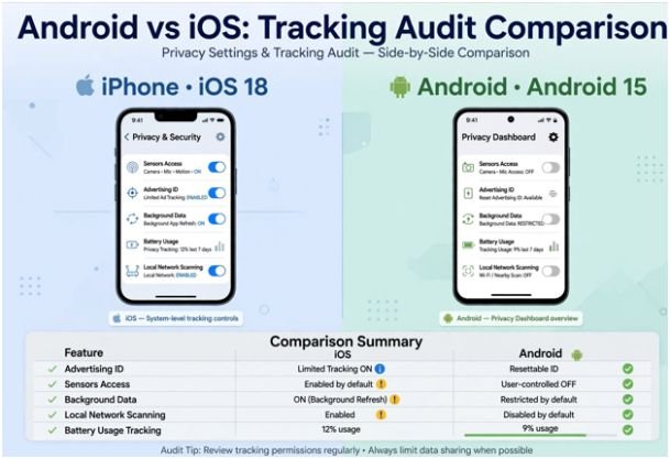 Real-Time Tracking Audit: Android vs. iOS Diagnostic Table