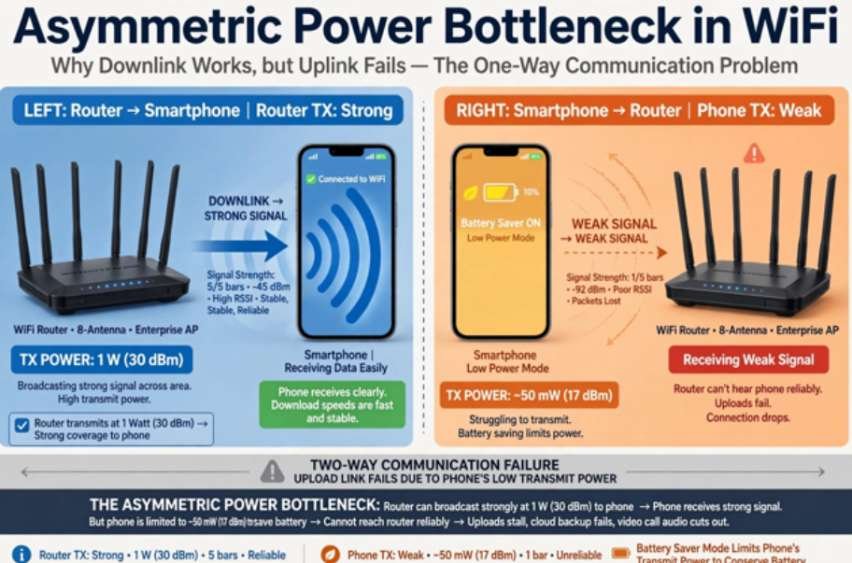 The Asymmetric Power Bottleneck (Why Your Phone Can't Talk Back)