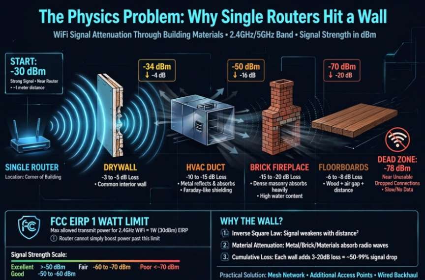 The Physics Problem Why Single Routers Hit a Wall in Large Spaces